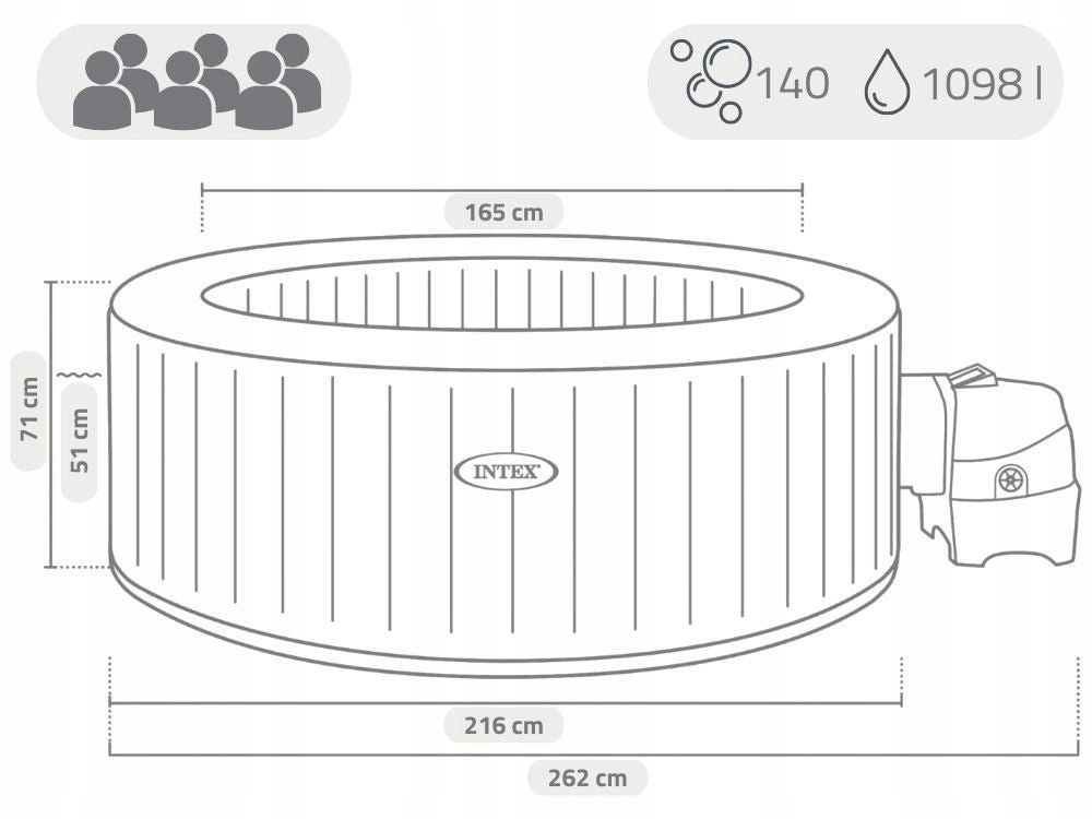 INTEX Dmuchane Spa Hydromasaż 6 osób osobowe MODEL 2026