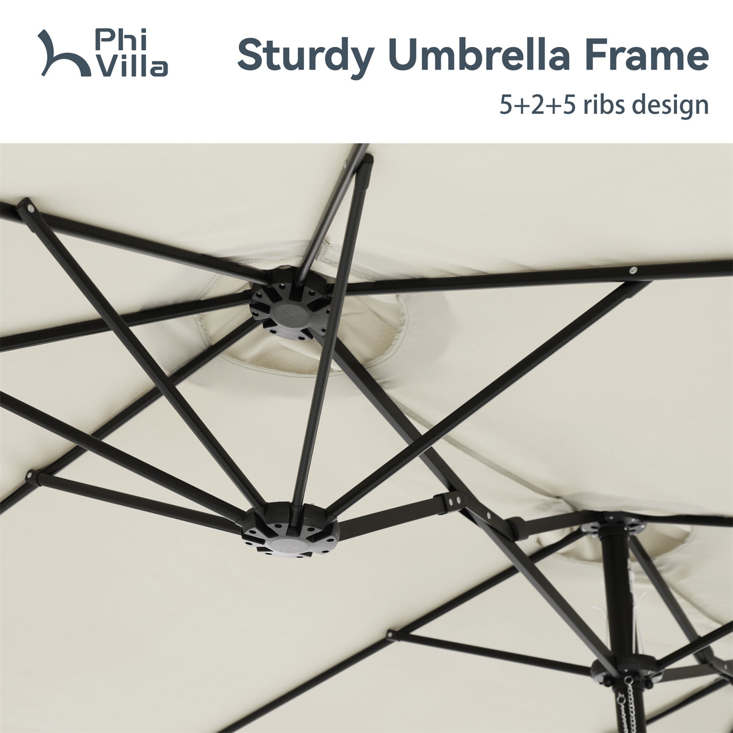15ft Double-Sided Patio Extra Large Twin Umbrella with Base