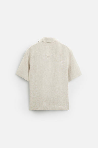 Linen shirt buttons light beige