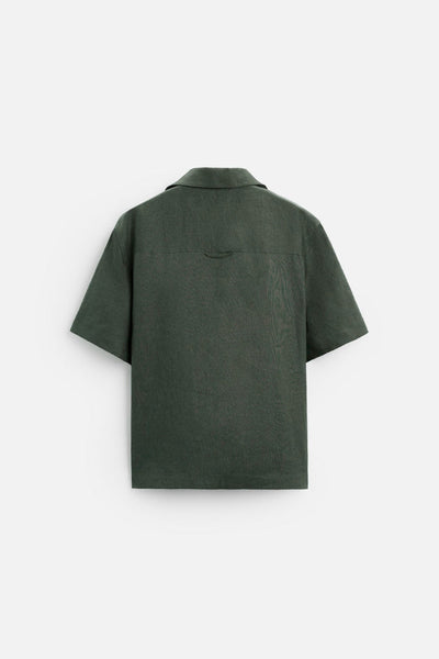 Premium linen summer set army green