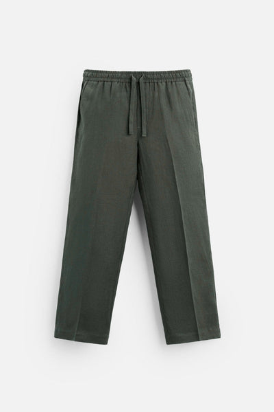 Premium linen summer set army green