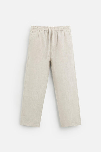 Premium linen summer set taupe