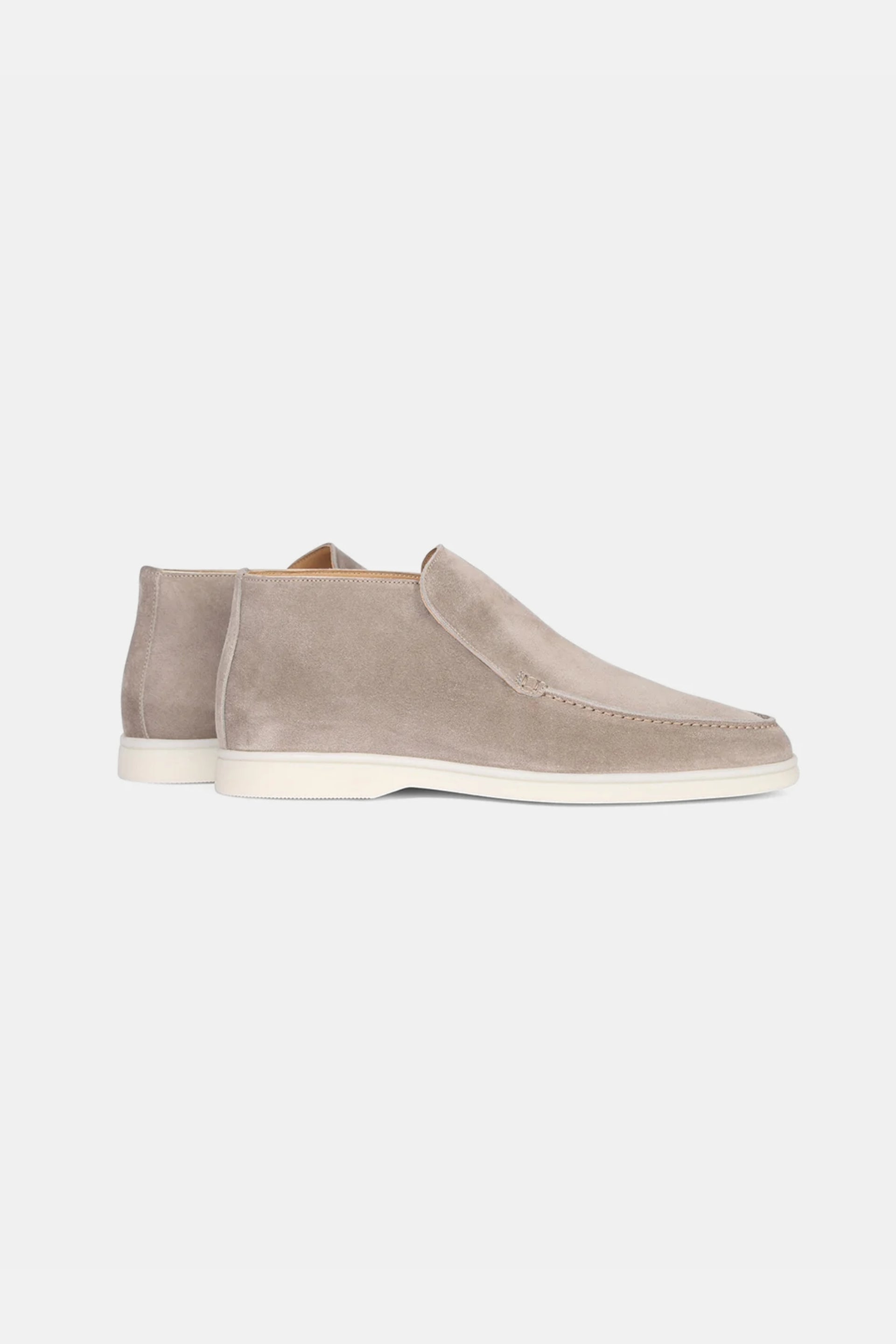 High suede loafers light beige