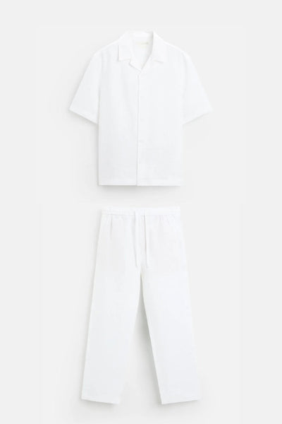 Premium linen summer set white