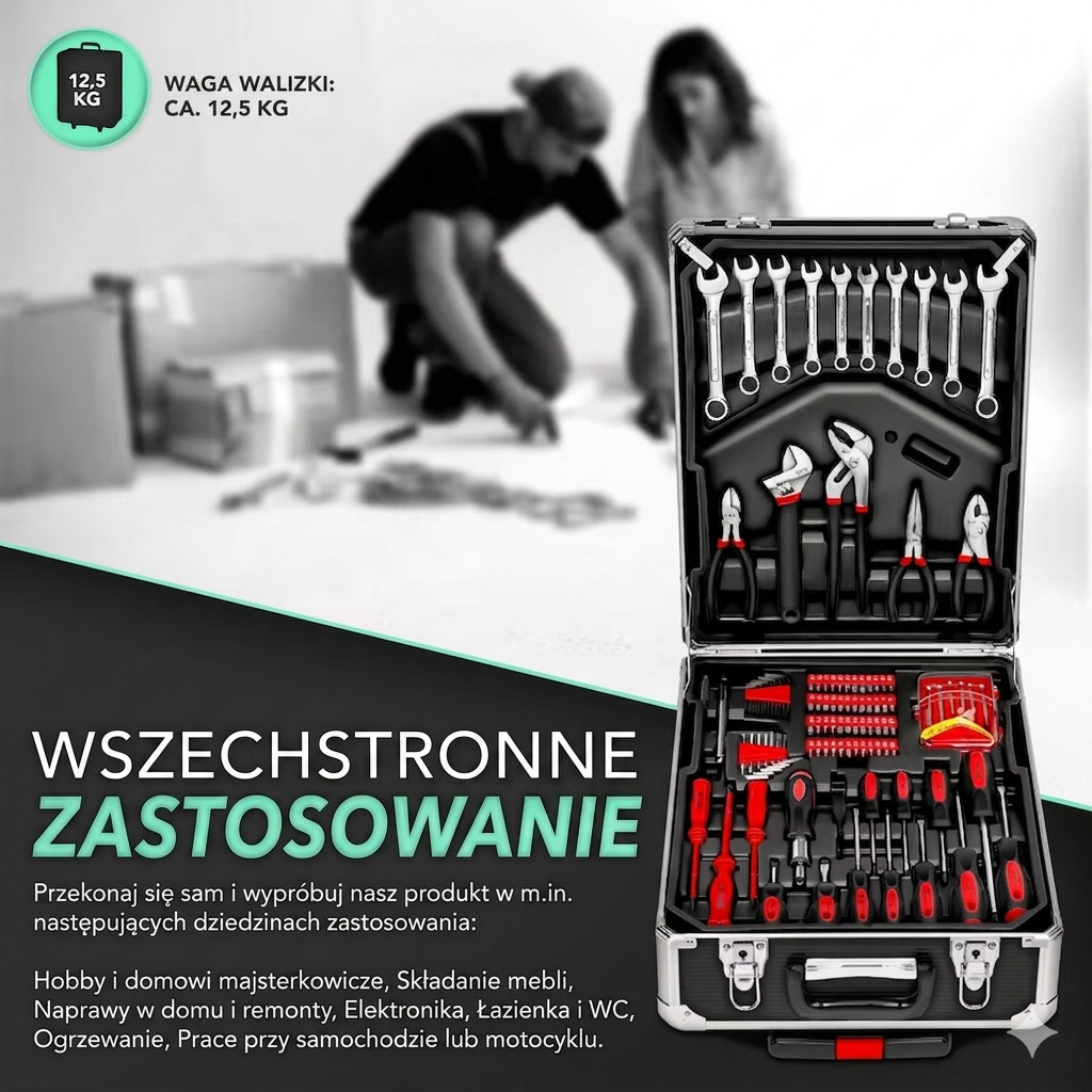 Zestaw Narzędziowy TRESKO 1400 el. – Kompletne Wyposażenie w Jednej Walizce