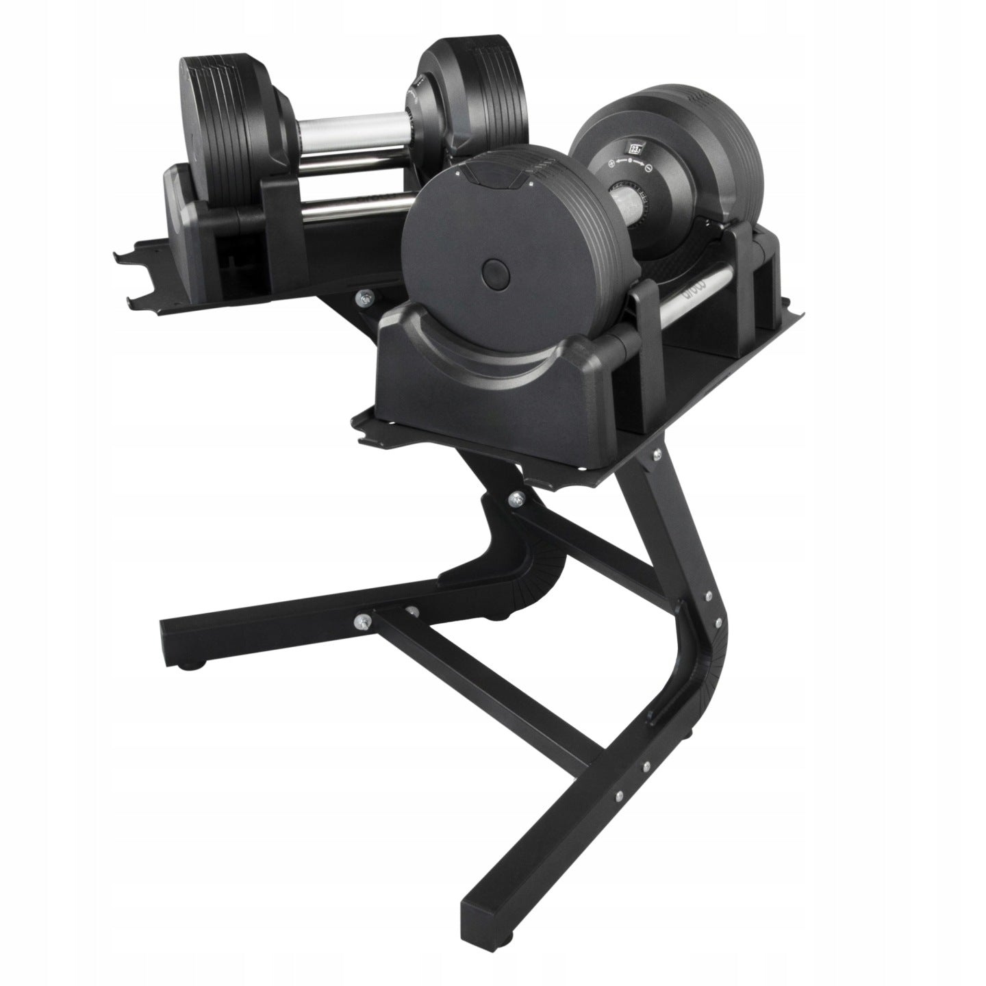 ZESTAW 2X HANTLE REGULOWANE CZARNE 23,5KG + STOJAK CZARNY NA HANTLE DO 100
