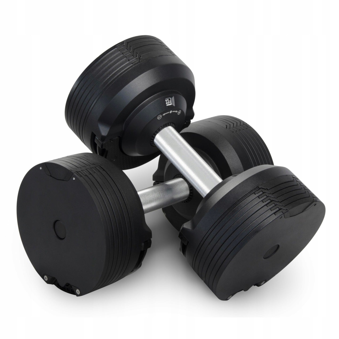 ZESTAW 2X HANTLE REGULOWANE CZARNE 23,5KG + STOJAK CZARNY NA HANTLE DO 100