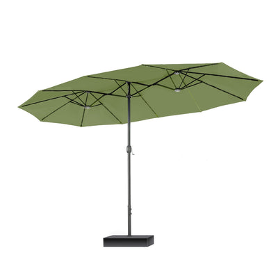 15ft Double-Sided Patio Extra Large Twin Umbrella with Base